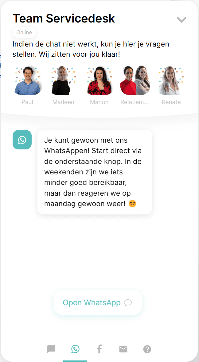 WhatsApp in Widget WhatsApp in Widget